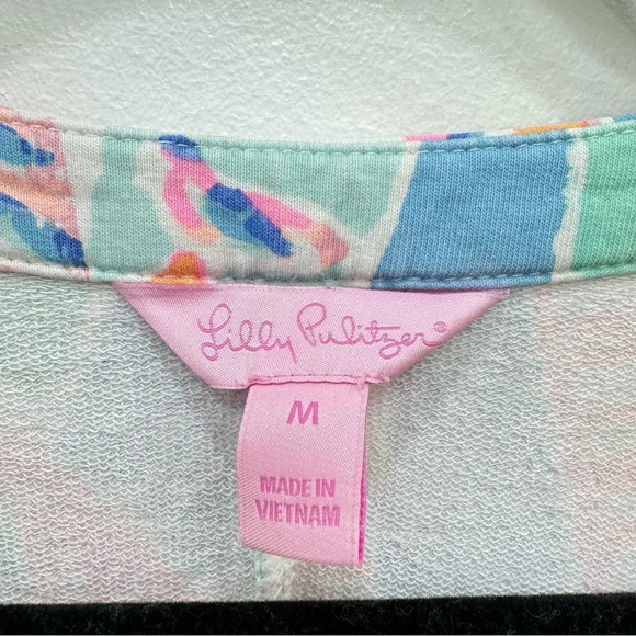 Lilly Pulitzer Estrada Out to Sea Flat French Terry Shift Cotton Blend Dress M - Picture 3 of 7